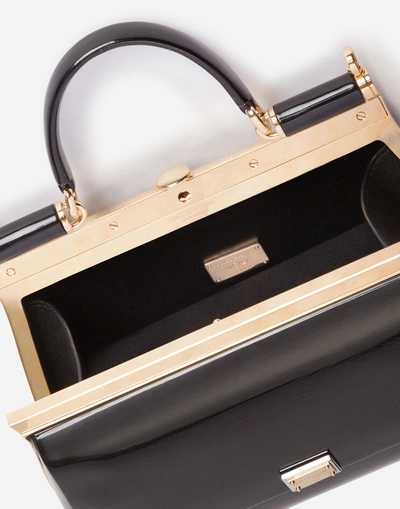 Shop Dolce & Gabbana Sicily Box Bag In Sint Glass In Black