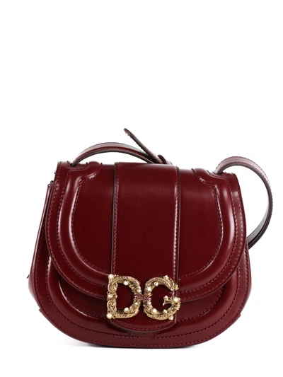 Shop Dolce & Gabbana Dg Amore Bag Mini In Burgundy