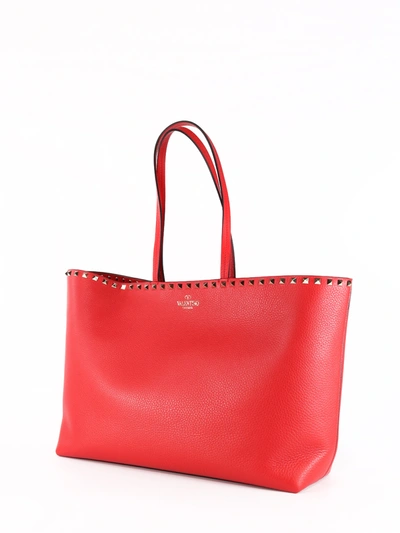 Shop Valentino Rockstud Shopping Bag Red