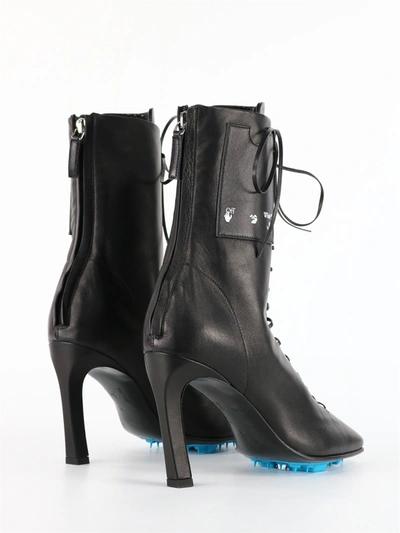 Off-white Off White Off White Leather Heel Boots In Black