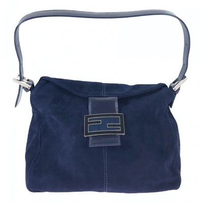 Pre-owned Fendi Navy Suede Handbag