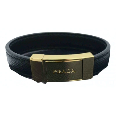 Pre-owned Prada Black Leather Bracelet