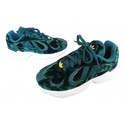 Pre-owned Adidas Originals Falcon Green Velvet Trainers | ModeSens