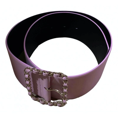 Pre-owned Chanel Pink Leather Belt