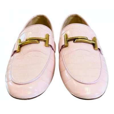 Pre-owned Tod's Pink Patent Leather Ballet Flats