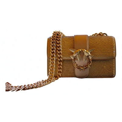 Pre-owned Pinko Love Bag Gold Glitter Handbag