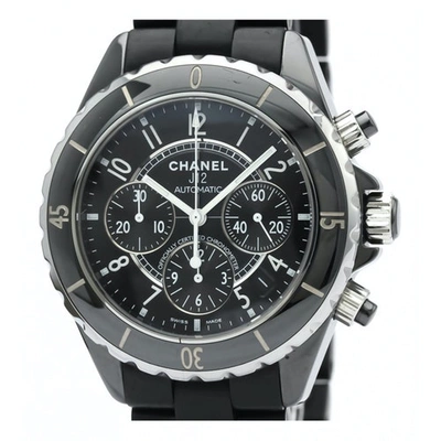 Pre-owned Chanel J12 Automatique Black Ceramic Watch