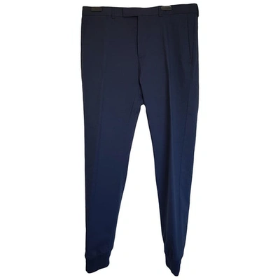 Pre-owned Dior Blue Wool Trousers