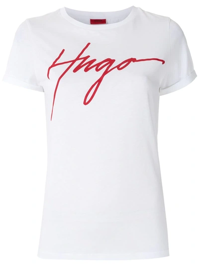 Shop Hugo Logo-print Short-sleeve T-shirt In White