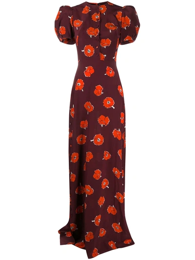 Shop The Vampire's Wife Confessional Floral Print Maxi Dress In Red