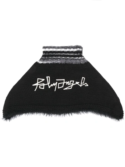 Shop Palm Angels Logo-embroidered Scarf In Black