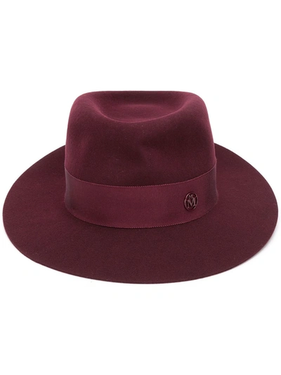 Shop Maison Michel André Felt Fedora Hat In Red