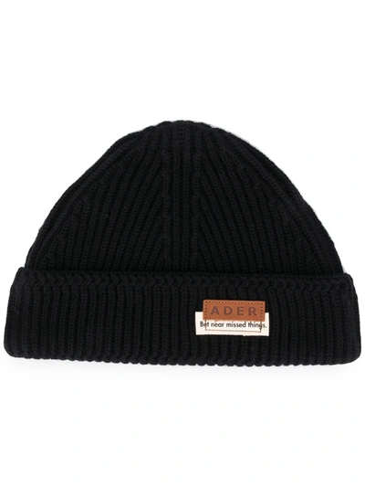 Shop Ader Error Logo Beanie Hat In Black