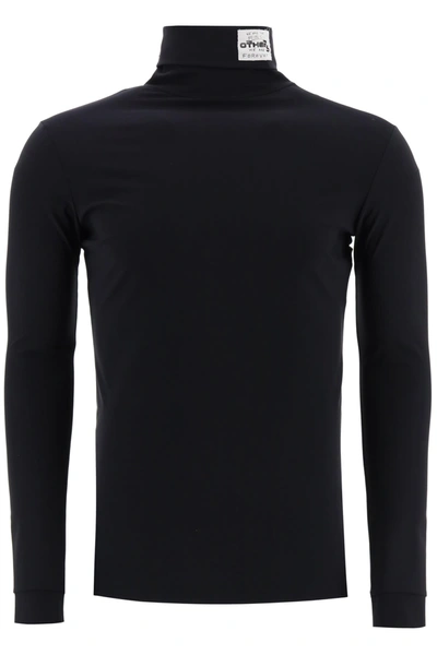 Shop Raf Simons Turtleneck T-shirt With Patches In Black (blue)
