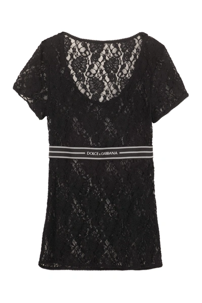 Shop Dolce & Gabbana Lace T-shirt In Black