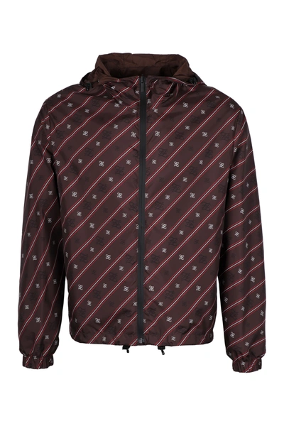 Shop Fendi Reversible Windbreaker-jacket In Brown