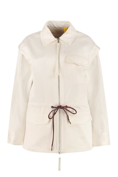 Shop Moncler Clover Technical Fabric Overshirt In White