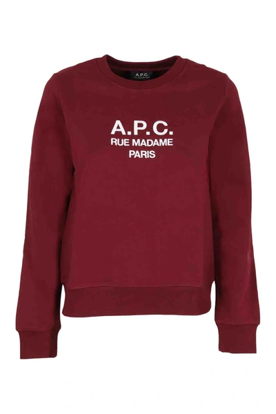 Shop Apc Fleece In Gac Bordeaux
