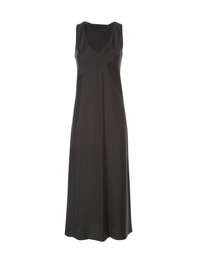 Shop Joseph Daris Silk Satin Dress W/s V Neck In Black