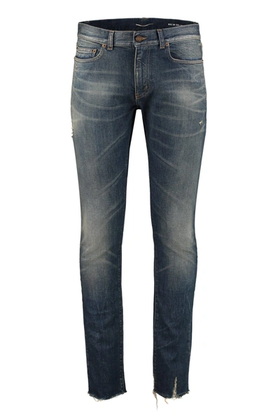 Shop Saint Laurent 5-pocket Jeans In Denim