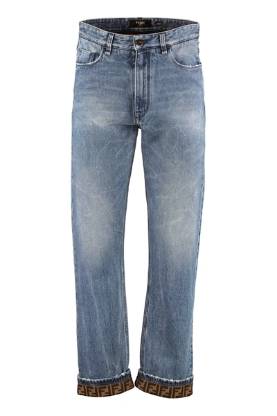 Shop Fendi 5-pocket Jeans In Denim