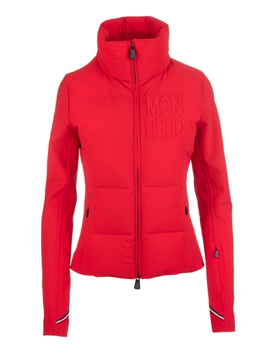 Shop Moncler Woman Red Padded Cardigan In Rosso