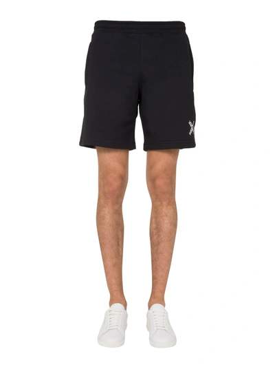 Shop Kenzo Cotton Shorts In Nero