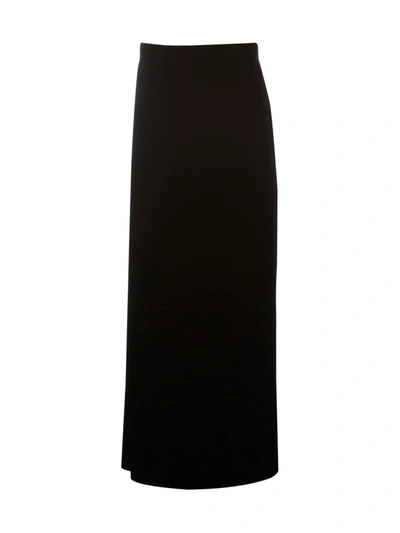 Shop Giorgio Armani Long Pleated Skirt In Black