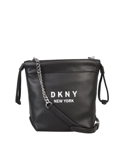 Shop Dkny Branded Bag In Black