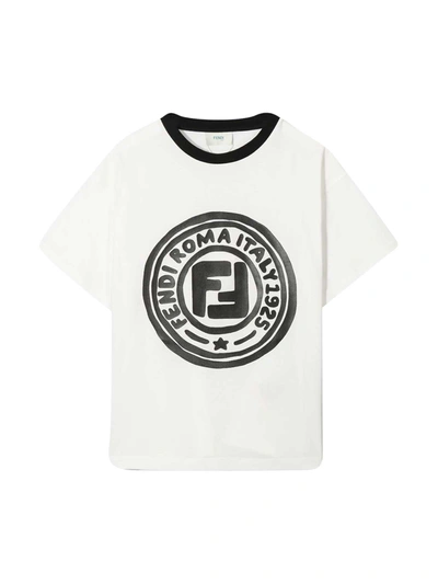Shop Fendi White T-shirt With Logo In Bianco