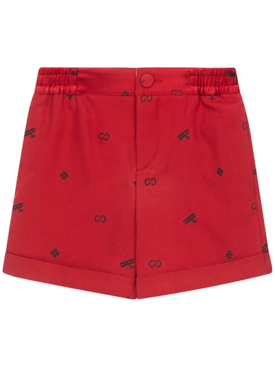 Shop Gucci Junior Shorts In Red/green