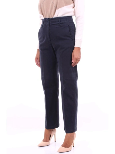Shop Peserico Women's Blue Cotton Pants