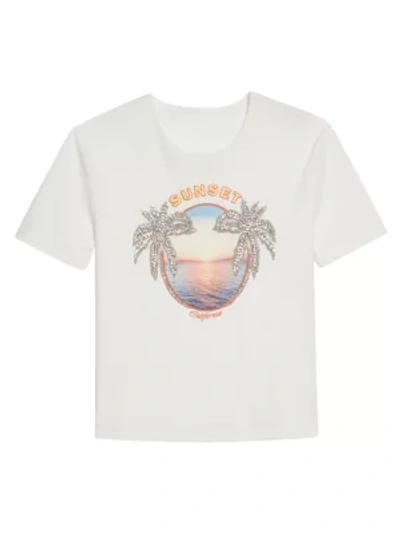 Shop Sandro Suny Embellished Graphic T-shirt In White