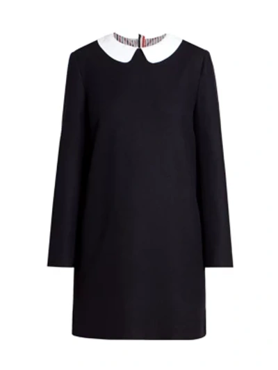 Shop Thom Browne Collared Cashmere Shift Dress In Navy