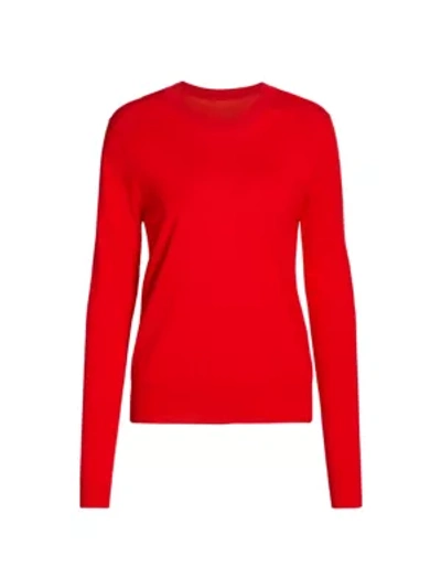 Shop Proenza Schouler Lightweight Wool-blend Crewneck Sweater In Red