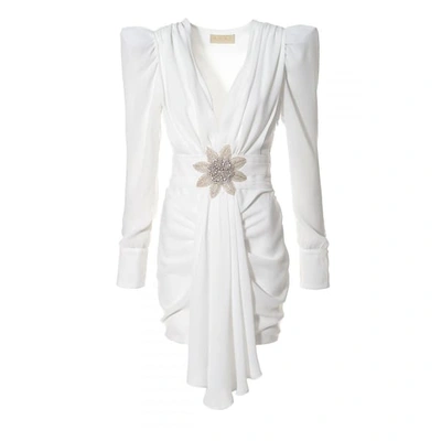 Aggi By Halewski Dress Krystle White Asparagus In Asparagus
