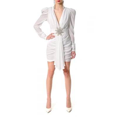 Aggi By Halewski Dress Krystle White Asparagus In Asparagus