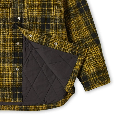 Shop Wooyoungmi Quilted Check Shirt Jacket In Yellow
