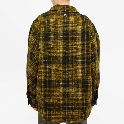 Shop Wooyoungmi Quilted Check Shirt Jacket In Yellow