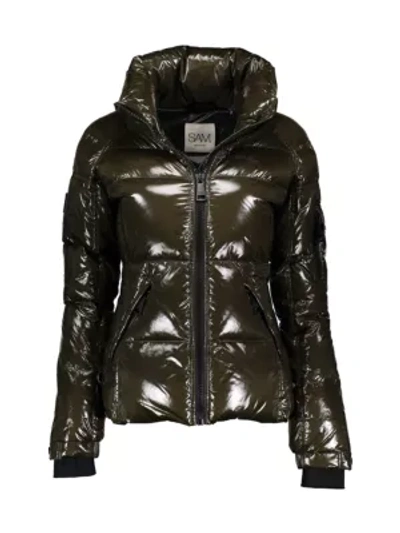 Shop Sam Freestyle Down Nylon Puffer Jacket In Olive