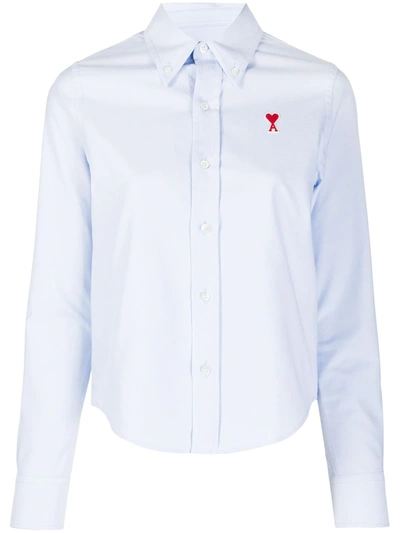 Shop Ami Alexandre Mattiussi Ami De Coeur Buttoned Shirt In Blue