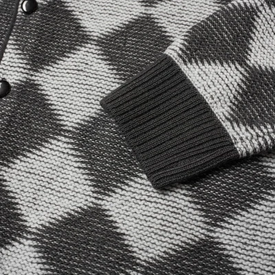 Shop Needles Checked Cardigan In Grey