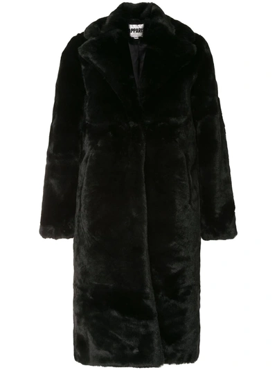 Shop Apparis Scarlet Faux-fur Coat In Black