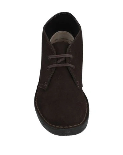 Shop Clarks Originals Ankle Boots In Dark Brown