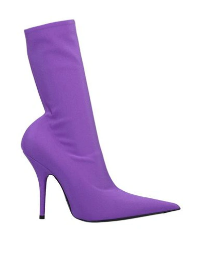 Shop Balenciaga Ankle Boot In Deep Purple