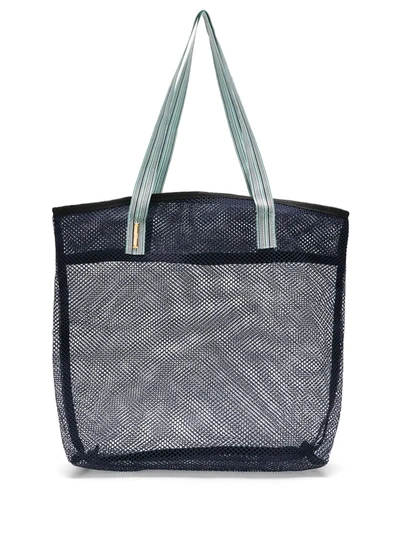 Shop Sarah Chofakian Mesh Shopper Bag In Blue