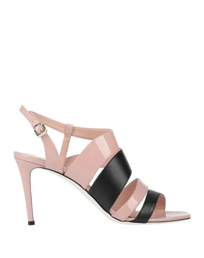 Shop Pollini Sandals In Pale Pink