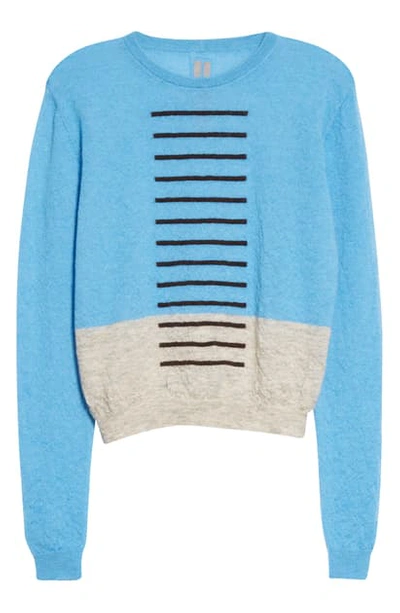 Shop Rick Owens Mohair Blend Crewneck Sweater In Nu Blu