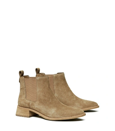 Shop Tory Burch Suede Chelsea Boot In River Rock