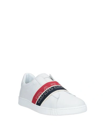 Shop Bally Man Sneakers White Size 7 Calfskin, Elastic Fibres